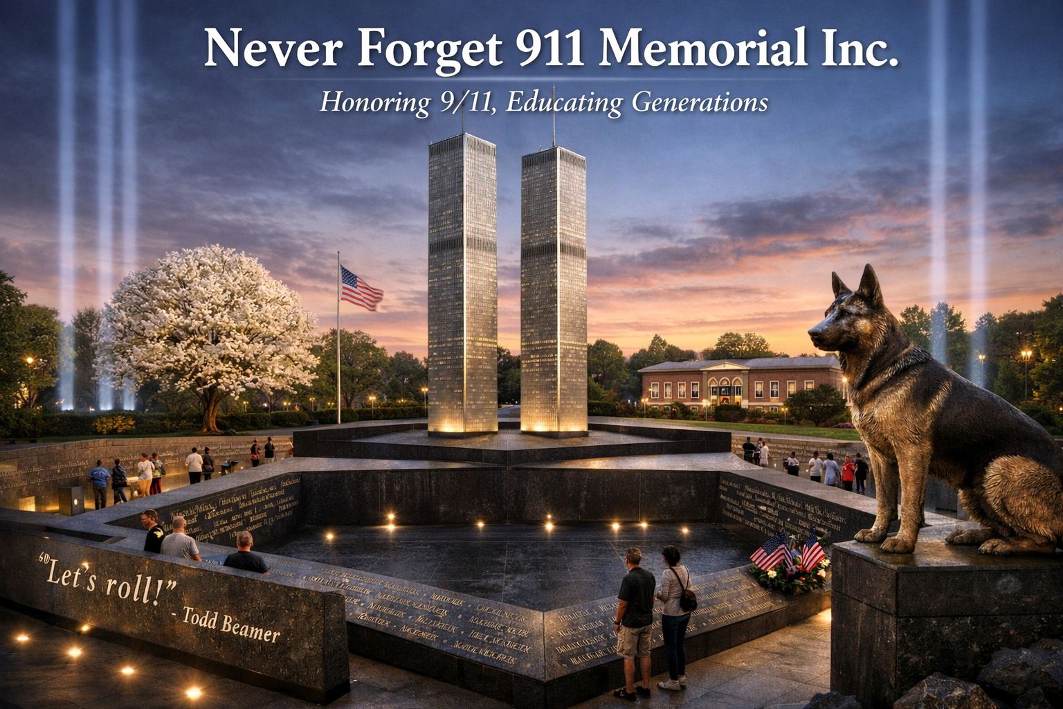 Memorial beams of light